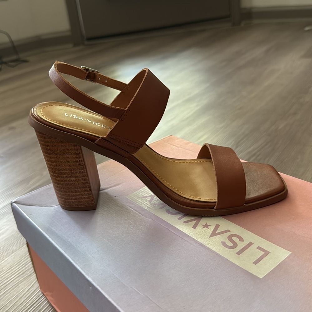 Lisa Vick Brown Block Heel Sandals